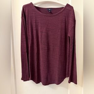 GAP BURGUNDY-PURPLISH LONG SLEEVE TOP ROUND NECK